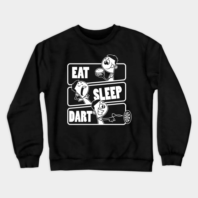 Eat Sleep Dart Repeat - Gift for dart player print Crewneck Sweatshirt by theodoros20